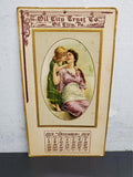 Antique 1912 Oil City Trust Bank PA December Calendar W/Gorgeous Artwork Collect