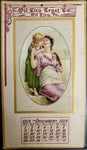 Antique 1912 Oil City Trust Bank PA December Calendar W/Gorgeous Artwork Collect