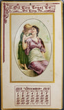 Antique 1912 Oil City Trust Bank PA December Calendar W/Gorgeous Artwork Collect
