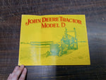 VTG John Deere Tractor Model D Book Brochure Advertising History Pamphlet Info