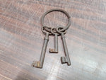 Vtg Cast Iron Keys & Ring Skeleton Jail-Prison Antique Unique Decorative Rustic