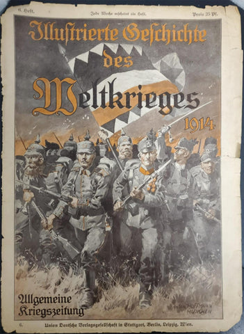 WW1 1914 Illustrated Story The World War German Publication Cover Anton Hoffman