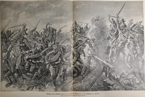 WW1 1914 Illustrated Story World War German Publication Excerpt Fritz Neuman Art