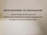 Vtg Photographers on Photography Book By Nathan Lyons w/ Course Purchase Receipt