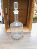 Modern Etched Frosted Grass Branch Flower Glass Carafe  Stopper & Lid