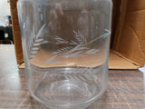 Modern Etched Frosted Grass Branch Flower Glass Carafe  Stopper & Lid