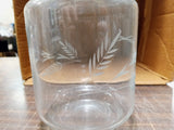 Modern Etched Frosted Grass Branch Flower Glass Carafe  Stopper & Lid