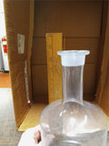 Modern Etched Frosted Grass Branch Flower Glass Carafe  Stopper & Lid