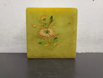 Vtg Flori Light Green Ornate Flower Decorated Heavy Jewelry Box Collectible Nice