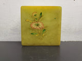 Vtg Flori Light Green Ornate Flower Decorated Heavy Jewelry Box Collectible Nice