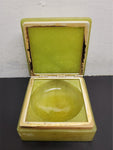 Vtg Flori Light Green Ornate Flower Decorated Heavy Jewelry Box Collectible Nice