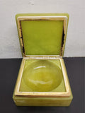 Vtg Flori Light Green Ornate Flower Decorated Heavy Jewelry Box Collectible Nice
