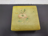 Vtg Flori Light Green Ornate Flower Decorated Heavy Jewelry Box Collectible Nice