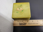 Vtg Flori Light Green Ornate Flower Decorated Heavy Jewelry Box Collectible Nice