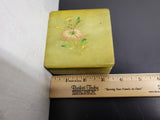 Vtg Flori Light Green Ornate Flower Decorated Heavy Jewelry Box Collectible Nice