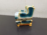 Vtg Colorful Decorative Arm Chair Jewelry/Trinket Collectible Keepsake Box Nice
