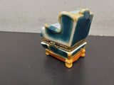 Vtg Colorful Decorative Arm Chair Jewelry/Trinket Collectible Keepsake Box Nice