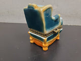 Vtg Colorful Decorative Arm Chair Jewelry/Trinket Collectible Keepsake Box Nice