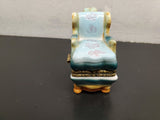 Vtg Colorful Decorative Arm Chair Jewelry/Trinket Collectible Keepsake Box Nice