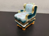 Vtg Colorful Decorative Arm Chair Jewelry/Trinket Collectible Keepsake Box Nice