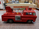 Vtg Bandai Snorkel Pumper Firetruck 1980s Siren Ladder Rescue Battery Operated