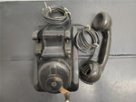 Vtg Circa 1930's Black Leich Bakelite Crank Telephone Desktop Office Collectible