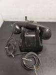 Vtg Circa 1930's Black Leich Bakelite Crank Telephone Desktop Office Collectible