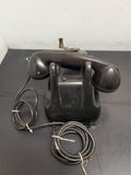 Vtg Circa 1930's Black Leich Bakelite Crank Telephone Desktop Office Collectible