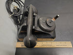 Vtg Circa 1930's Black Leich Bakelite Crank Telephone Desktop Office Collectible