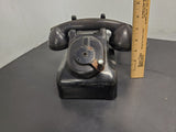 Vtg Circa 1930's Black Leich Bakelite Crank Telephone Desktop Office Collectible