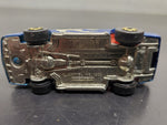Vtg 1983 Hot Wheels Blue Car White Flames Red Interior Hood Scoop Diecast Car