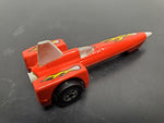 Vtg 1979 Hot Wheels Mattel 3 Wheel Red Racer W/Yellow Flames Diecast Collectible
