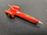 Vtg 1979 Hot Wheels Mattel 3 Wheel Red Racer W/Yellow Flames Diecast Collectible
