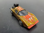 Vtg 1983 Hot Wheels Flame Runner Racecar Mattel Malaysia Gold w/Flames Diecast