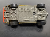 Vtg 1983 Hot Wheels Flame Runner Racecar Mattel Malaysia Gold w/Flames Diecast