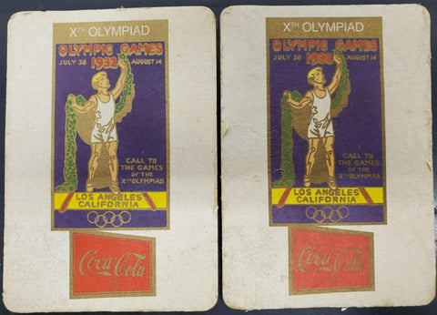 Vtg1932 Olympics Coca Cola Set Of Coasters Los Angeles CA July 30-Aug. 14 Unique