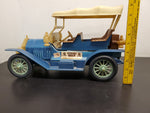 Vtg 1976 Jim Beam 1909 Blue Thomas Blue Flyer Car EMPTY Decanter Regal China VF