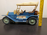 Vtg 1976 Jim Beam 1909 Blue Thomas Blue Flyer Car EMPTY Decanter Regal China VF