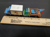 Vtg PlayArt Multi-Color Box Truck & Tow Truck Diecast Made in HK Collectible