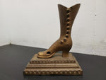 Antique Cast Iron Victorian Ladies Shoe Boot Paperweight Door Stop Collectible