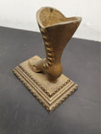 Antique Cast Iron Victorian Ladies Shoe Boot Paperweight Door Stop Collectible