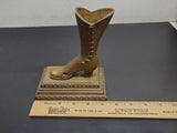 Antique Cast Iron Victorian Ladies Shoe Boot Paperweight Door Stop Collectible