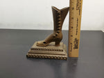 Antique Cast Iron Victorian Ladies Shoe Boot Paperweight Door Stop Collectible
