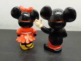 Vtg Walt Disney Mickey & Minnie Mouse Coin Banks W/Stoppers Made in Korea Collec