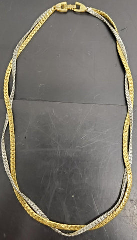 Vtg Avon Women's Gold/Silver Necklace Jewelry Collectible Gift Clasp Works Well