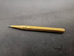 Vtg Mini Gold Golf Pencils Emerald & Faux Diamond Gem Stone In Red Leather Case