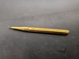Vtg Mini Gold Golf Pencils Emerald & Faux Diamond Gem Stone In Red Leather Case