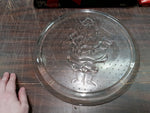 Holiday 13IN Santa & 12IN Christmas Tree Serving Glass Platters/Trays Decorative
