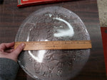 Holiday 13IN Santa & 12IN Christmas Tree Serving Glass Platters/Trays Decorative