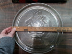 Holiday 13IN Santa & 12IN Christmas Tree Serving Glass Platters/Trays Decorative